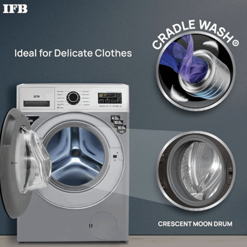 IFB 6.5 Kg 5 Star Front Load Washing Machine 2X Power Steam (SENORITA SXS 6510, Silver & Black, In-built Heater, 4 years Comprehensive Warranty) - Image 2